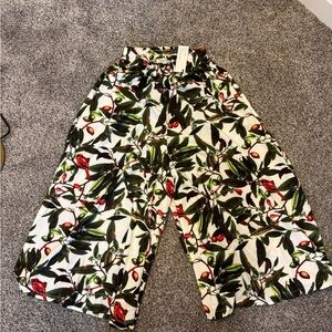 B My Story Floral Wide-Leg Pants